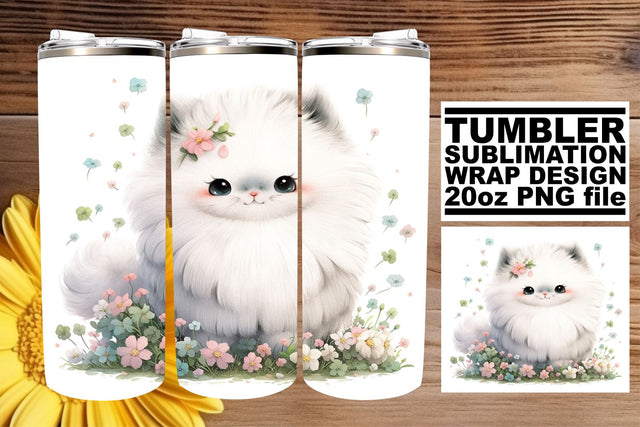 Whimsical Cat Design Tumbler Wrap Sublimation afrosvg 