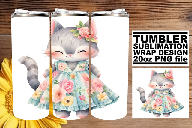 Whimsical Cat Lover's 20oz Tumbler Sublimation Pack with Kitties Sublimation afrosvg 