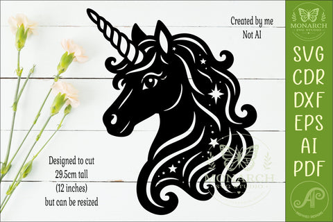 Whimsical Celestial Unicorn Wall Art SVG Laser Cut Magical SVG APInspireddesigns 
