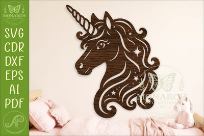 Whimsical Celestial Unicorn Wall Art SVG Laser Cut Magical SVG APInspireddesigns 