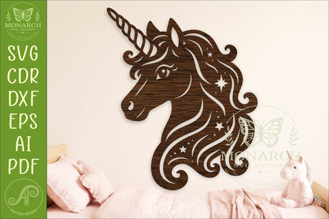 Whimsical Celestial Unicorn Wall Art SVG Laser Cut Magical SVG APInspireddesigns 