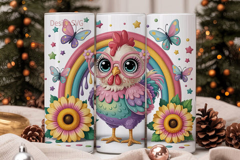 Whimsical Chicken 20oz Tumbler Design Sublimation DesignSVG 