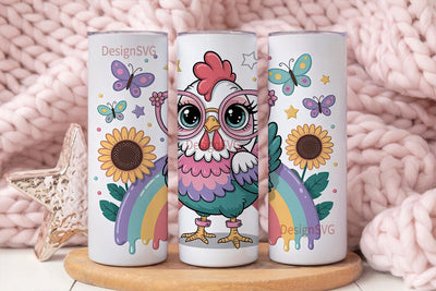 Whimsical Chicken 20oz Tumbler Design Sublimation DesignSVG 
