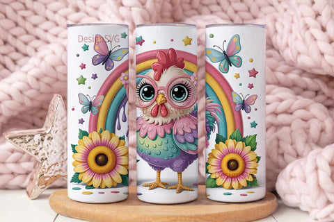 Whimsical Chicken 20oz Tumbler Design Sublimation DesignSVG 
