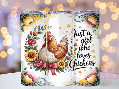 Whimsical Chicken Wreath 20oz Tumbler Wrap, Chicken Motif, Wreath Theme, Whimsical Charm, Farmhouse Style, Rustic Design, Skinny Tumbler, Sublimation PNG Sublimation SvggirlplusArt 