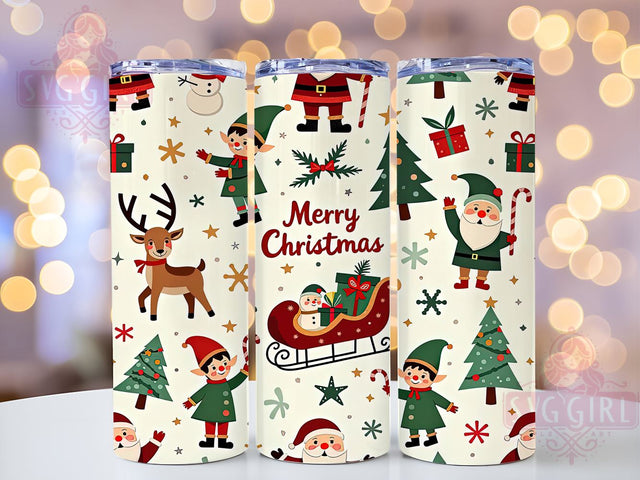 Whimsical Christmas Cheer 20oz Tumbler Wrap, Merry Christmas, Whimsical Christmas, 20oz Tumbler, Holiday Gift, Christmas Cheer, Festive Tumbler Sublimation SvggirlplusArt 