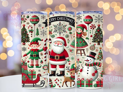 Whimsical Christmas Cheer 20oz Tumbler Wrap, Merry Christmas, Whimsical Christmas, 20oz Tumbler, Holiday Gift, Christmas Cheer, Festive Tumbler Sublimation SvggirlplusArt 