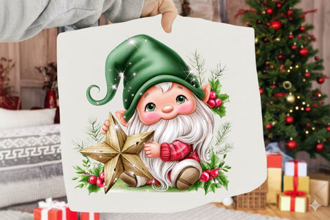 Whimsical Christmas Gnome Clipart Bundle Sublimation SVGArt 
