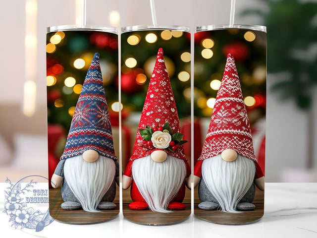 Whimsical Christmas Gnome Holiday Tumbler, Holiday Gnomes Wrap, 20oz Sublimation Tumbler, Cute Christmas Gift, Festive Drinkware, Gnome Decor, Whimsical Christmas Tumbler Sublimation ToriDesigns 
