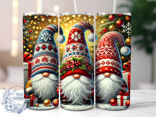 Whimsical Christmas Gnome Holiday Tumbler, Holiday Gnomes Wrap, 20oz Sublimation Tumbler, Cute Christmas Gift, Festive Drinkware, Gnome Decor, Whimsical Christmas Tumbler Sublimation ToriDesigns 