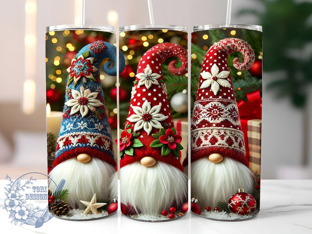 Whimsical Christmas Gnome Holiday Tumbler, Holiday Gnomes Wrap, 20oz Sublimation Tumbler, Cute Christmas Gift, Festive Drinkware, Gnome Decor, Whimsical Christmas Tumbler Sublimation ToriDesigns 