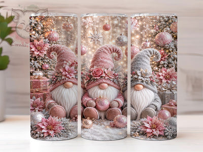 Whimsical Christmas Gnomes 20oz Tumbler, Whimsical Gnome Motif, Christmas Theme, Holiday Charm, Snowy Accent, Festive Design, Sublimation Wrap, 20oz Tumbler Sublimation Lara' s Designs 
