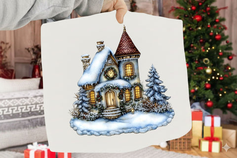 Whimsical Christmas Holiday Houses PNG Sublimation SVGArt 