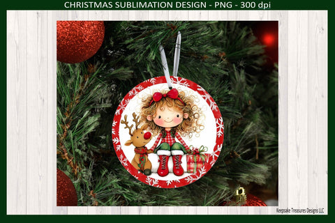 Whimsical Christmas Ornaments, Sublimation Ornament Template Png Printable, Digital Download Sublimation Keepsake Treasures Designs LLC. 