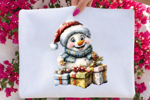 Whimsical Christmas Snowman Clipart Sublimation SVGArt 