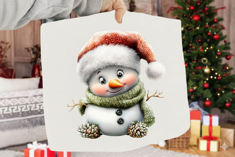 Whimsical Christmas Snowman Clipart Sublimation SVGArt 
