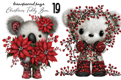 Whimsical Christmas Teddy Bear Clipart Sublimation SVGArt 