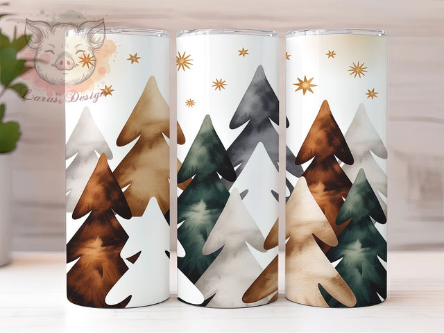 Whimsical Christmas Trees Tumbler, Holiday Tumbler Design, 20Oz Sublimation, Cute Christmas Printable, Festive Tree Pattern, Whimsical Holiday Wrap, Christmas Art Design Sublimation Lara' s Designs 