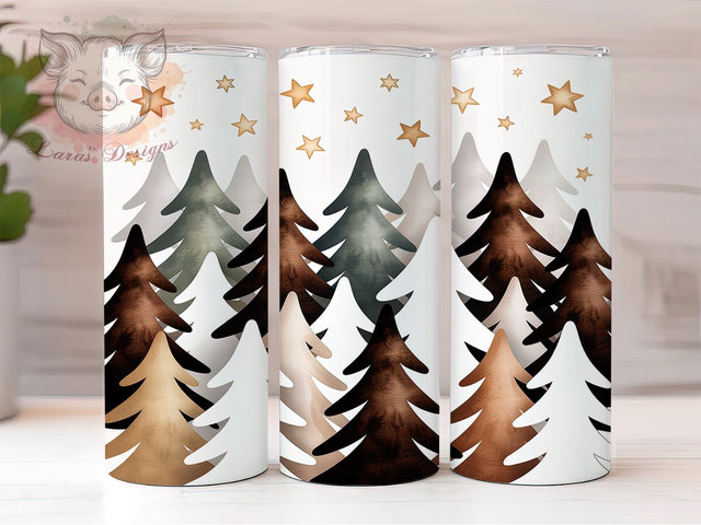 Whimsical Christmas Trees Tumbler, Holiday Tumbler Design, 20Oz Sublimation, Cute Christmas Printable, Festive Tree Pattern, Whimsical Holiday Wrap, Christmas Art Design Sublimation Lara' s Designs 
