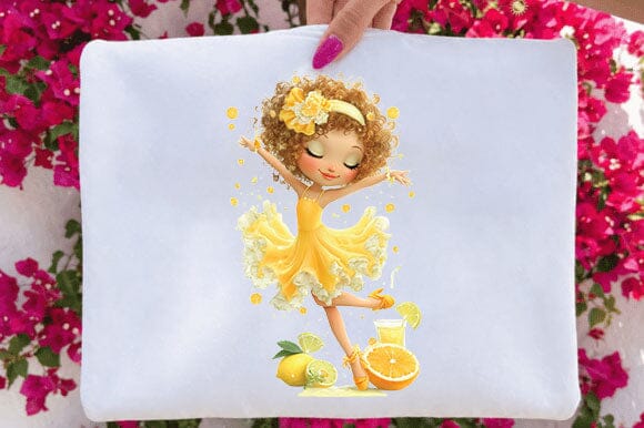 Whimsical Citrus Ballerina Girl PNG Clipart Sublimation SVGArt 