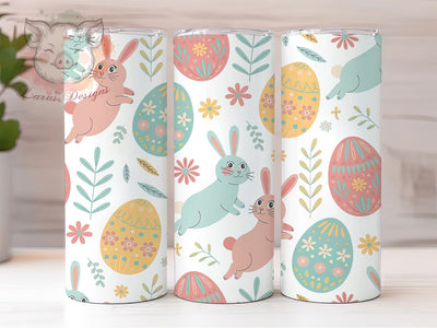 Whimsical Colorful Easter Bunny Tumbler, Spring Bunny Tumbler, Whimsical Bunny Wrap, Festive Easter Wrap, Colorful Spring Wrap, Sublimation Design, Trendy Gift Idea Sublimation Lara' s Designs 