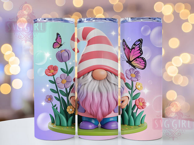 Whimsical Cottagecore Floral Gnome Tumbler, Whimsical Gnome Tumbler, Rustic Floral Wrap, Cottagecore Gnome Wrap, Cute Gnome Wrap, Sublimation Design, Trendy Gift Idea Sublimation SvggirlplusArt 