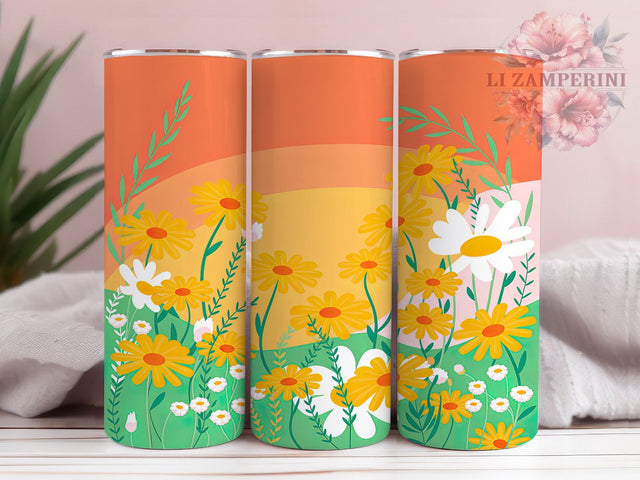 Whimsical Cottagecore Floral Tumbler, Spring Flower Pattern, Rustic Blossom Design, 20Oz Sublimation Wrap, Whimsical Cottagecore Art, Nature Spring Texture, Tumbler Sublimation Sublimation Li Zamperini 