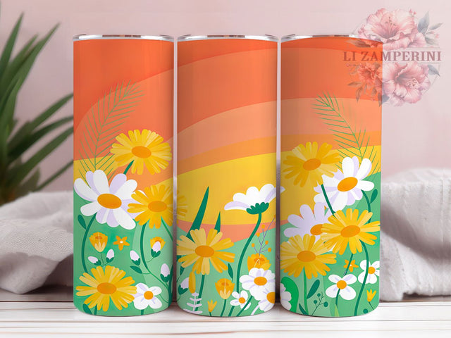 Whimsical Cottagecore Floral Tumbler, Spring Flower Pattern, Rustic Blossom Design, 20Oz Sublimation Wrap, Whimsical Cottagecore Art, Nature Spring Texture, Tumbler Sublimation Sublimation Li Zamperini 