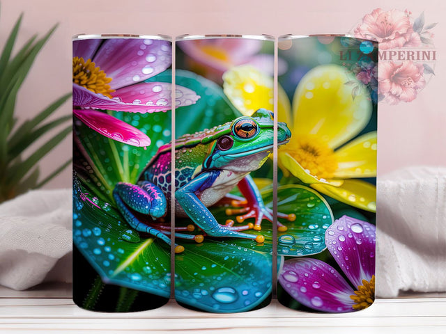 Whimsical Cottagecore Frog Tumbler, Cottagecore Aesthetic, Frog Tumbler, 20Oz Wrap Design, Whimsical Frog Art, Nature Sublimation, Cute Cottagecore Design Sublimation Li Zamperini 