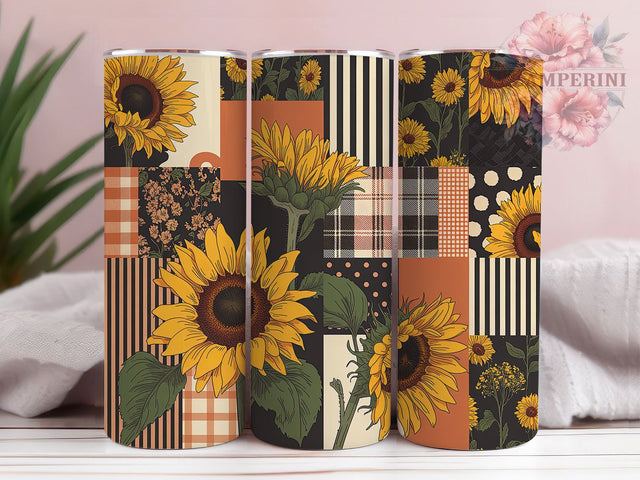 Whimsical Cottagecore Sunflower Tumbler, Rustic Floral Tumbler, Whimsical Sunflower Wrap, Country Cottagecore Wrap, Elegant Sunflower Wrap, Sublimation Design, Trendy Gift Idea Sublimation Li Zamperini 