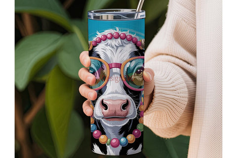 Whimsical Cow 20oz Tumbler Wrap Sublimation DesignSVG 