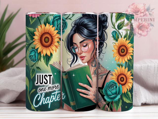 Whimsical & Cozy Book Lover Tumbler, Reading Quote Design, Floral Book Wrap, Bibliophile Sublimation, 20oz Bookworm Gift, Library Aesthetic Tumbler Sublimation Li Zamperini 