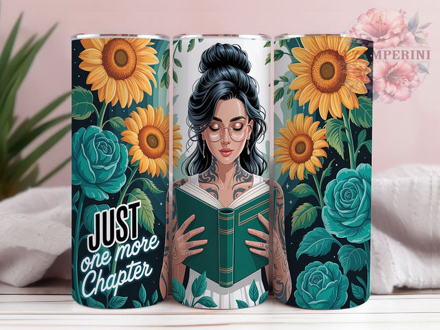 Whimsical & Cozy Book Lover Tumbler, Reading Quote Design, Floral Book Wrap, Bibliophile Sublimation, 20oz Bookworm Gift, Library Aesthetic Tumbler Sublimation Li Zamperini 