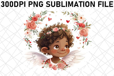 Whimsical Cupid's Delight: Watercolor Sublimation Sublimation afrosvg 
