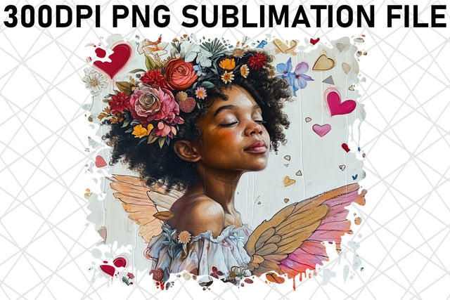 Whimsical Cupid's Delight: Watercolor Sublimation Sublimation afrosvg 