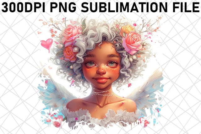 Whimsical Cupid's Delight: Watercolor Sublimation Sublimation afrosvg 