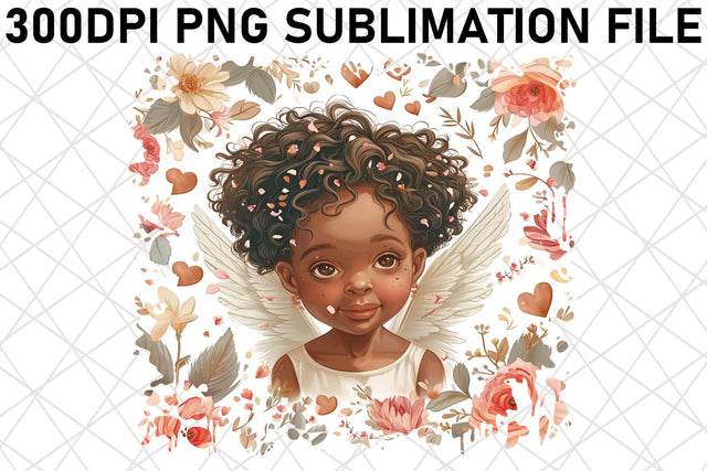 Whimsical Cupid's Dreamscape: Watercolor Sublimation Sublimation afrosvg 