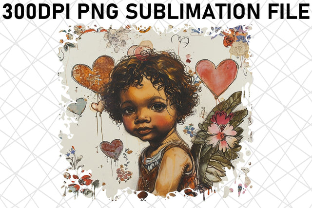 Whimsical Cupid's Wonderland: Watercolor Sublimation Sublimation afrosvg 