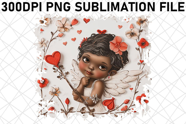 Whimsical Cupid's Wonderland: Watercolor Sublimation Sublimation afrosvg 