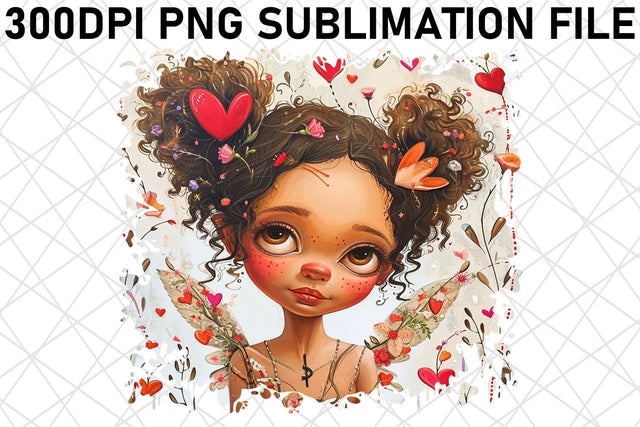 Whimsical Cupid's Wonderland: Watercolor Sublimation Sublimation afrosvg 
