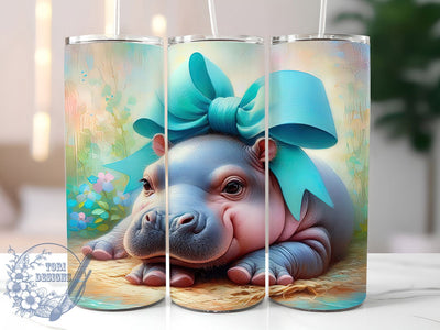 Whimsical Cute Hippo Tumbler, Cute Hippo Tumbler, Whimsical Animal Wrap, Rustic Hippo Wrap, Playful Wildlife Wrap, Sublimation Design, Trendy Gift Idea Sublimation ToriDesigns 