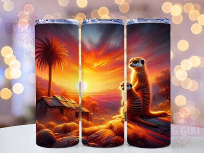 Whimsical Cute Meerkat Tumbler, Cute Meerkat Tumbler, Whimsical Animal Wrap, Rustic Meerkat Wrap, Playful Wildlife Wrap, Sublimation Design, Trendy Gift Idea Sublimation SvggirlplusArt 