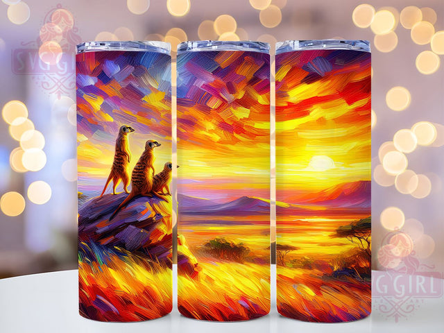 Whimsical Cute Meerkat Tumbler, Cute Meerkat Tumbler, Whimsical Animal Wrap, Rustic Meerkat Wrap, Playful Wildlife Wrap, Sublimation Design, Trendy Gift Idea Sublimation SvggirlplusArt 