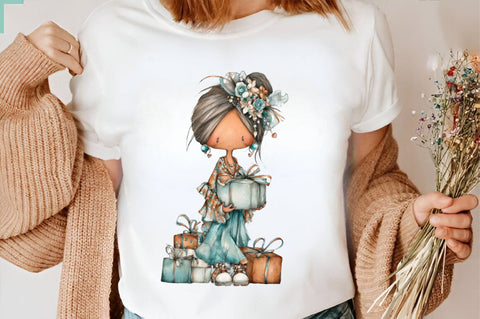 Whimsical Cute Mother's Day Clipart Bundle. Sublimation SVGArt 