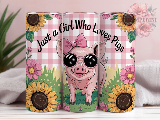 Whimsical Cute Pig Tumbler, Cute Pig Tumbler, Whimsical Pig Wrap, Rustic Pig Wrap, Farm Animal Wrap, Sublimation Design, Trendy Gift Idea Sublimation Li Zamperini 