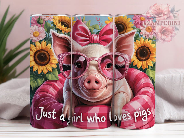 Whimsical Cute Pig Tumbler, Cute Pig Tumbler, Whimsical Pig Wrap, Rustic Pig Wrap, Farm Animal Wrap, Sublimation Design, Trendy Gift Idea Sublimation Li Zamperini 