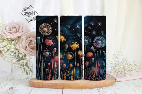 Whimsical Dandelion 20oz Tumbler Wrap Sublimation sassyprint 
