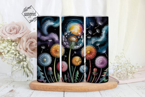 Whimsical Dandelion 20oz Tumbler Wrap Sublimation sassyprint 