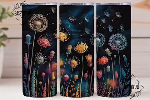 Whimsical Dandelion 20oz Tumbler Wrap Sublimation sassyprint 