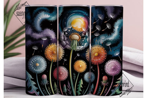 Whimsical Dandelion 20oz Tumbler Wrap Sublimation sassyprint 